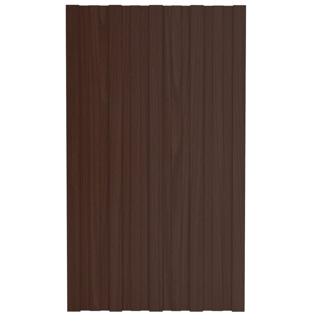 vidaXL Roof Panels 36 pcs Galvanised Steel Brown 80x45 cm