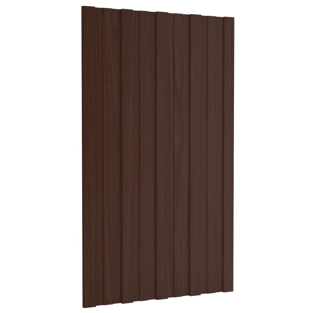 vidaXL Roof Panels 36 pcs Galvanised Steel Brown 80x45 cm