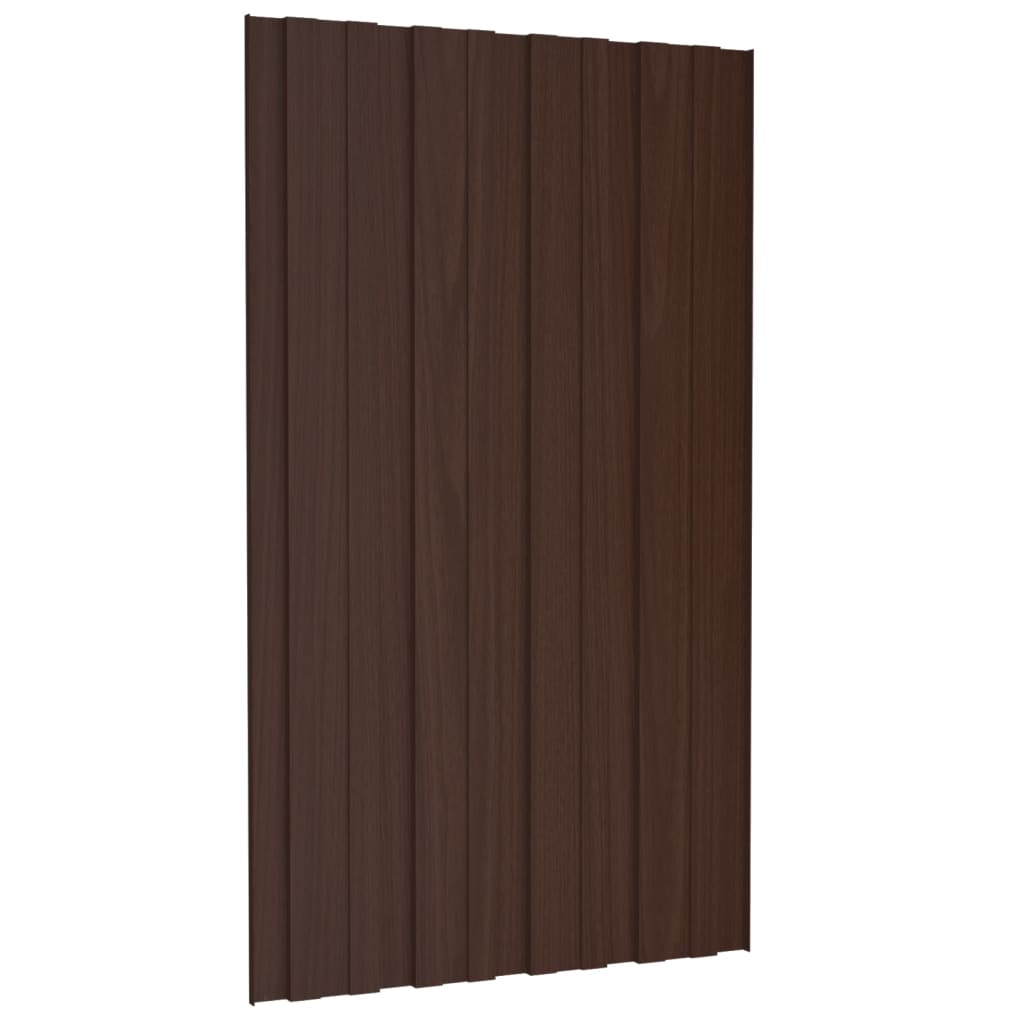 vidaXL Roof Panels 36 pcs Galvanised Steel Brown 80x45 cm