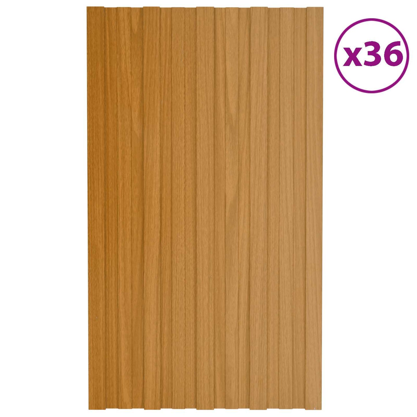 Roof Panel 36 pcs Natural 80 x 45 cm Galvanised steel