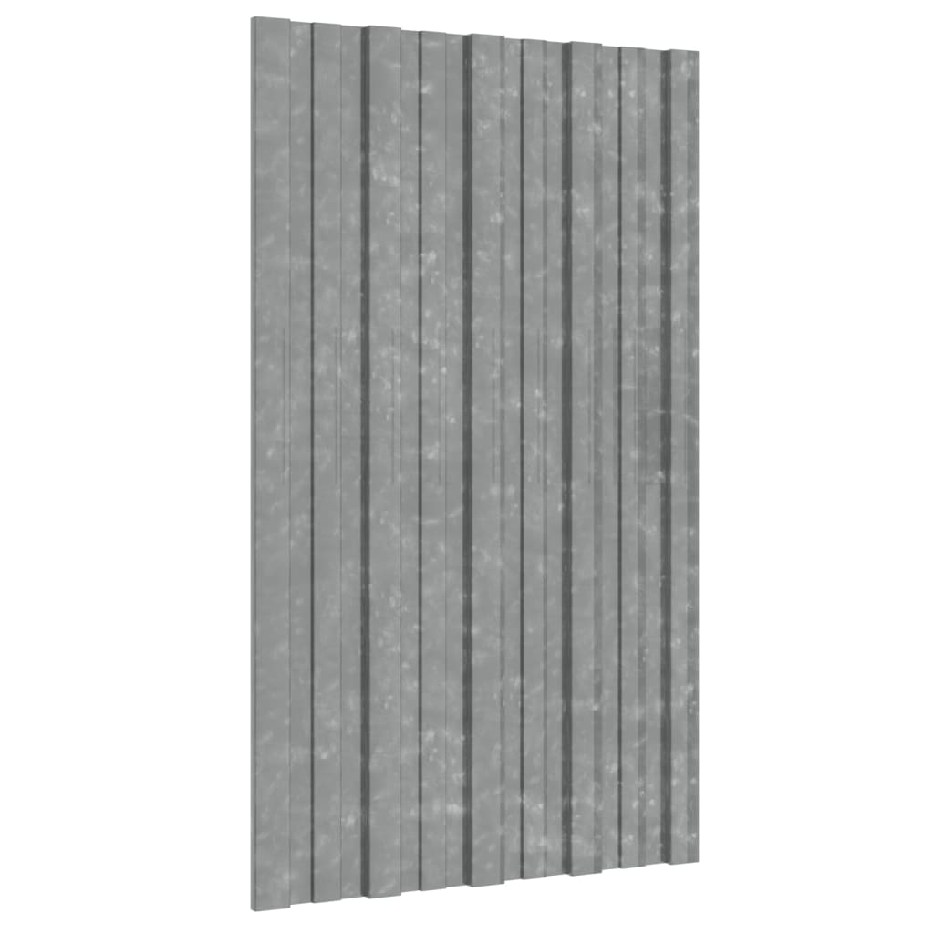 vidaXL Roof Panels 12 pcs Galvanised Steel Silver 80x45 cm