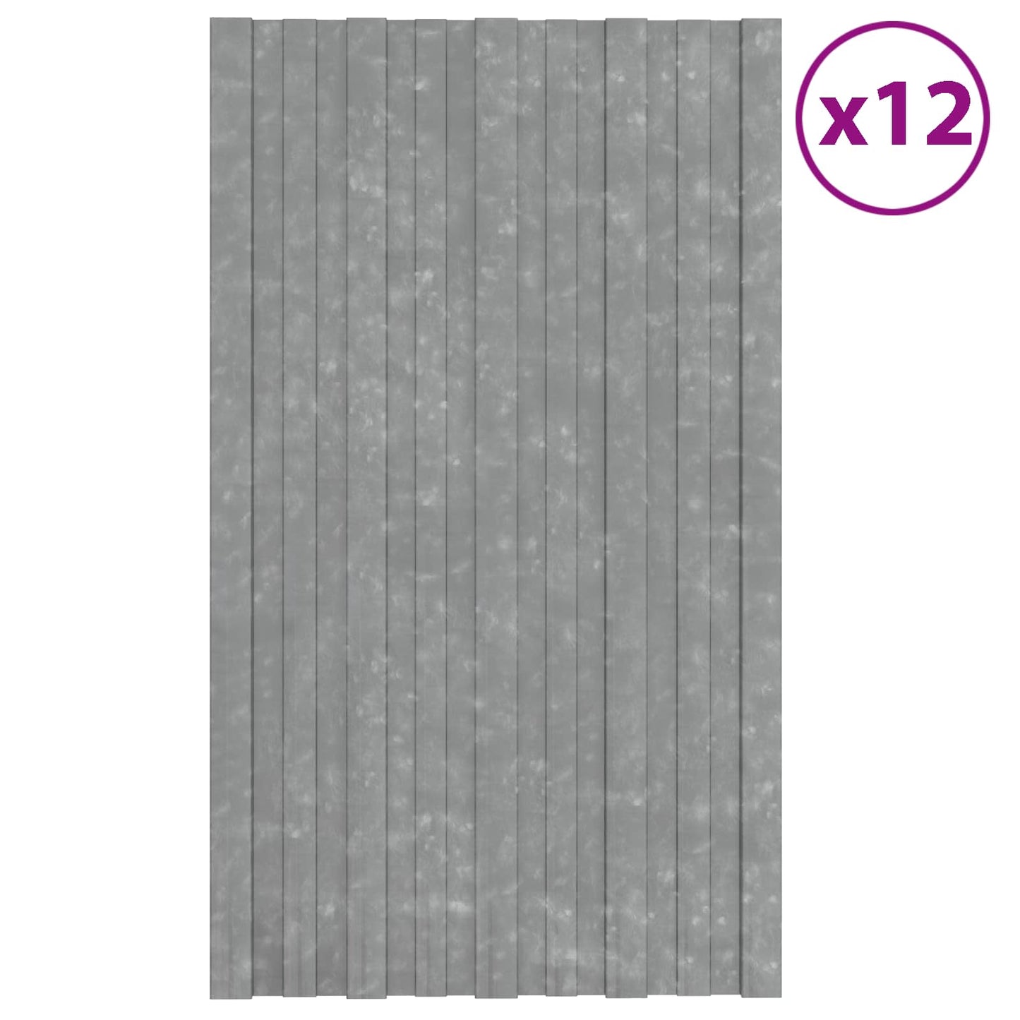 Roof Panel 12 pcs Silver 80 x 45 cm Galvanised steel