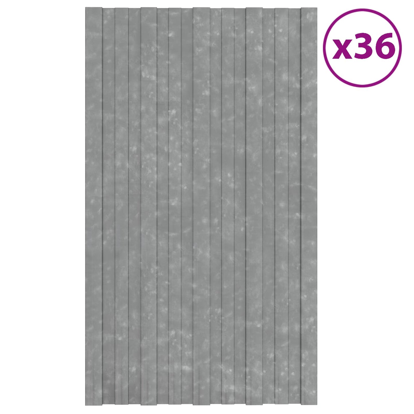 Roof Panel 36 pcs Silver 80 x 45 cm Galvanised steel