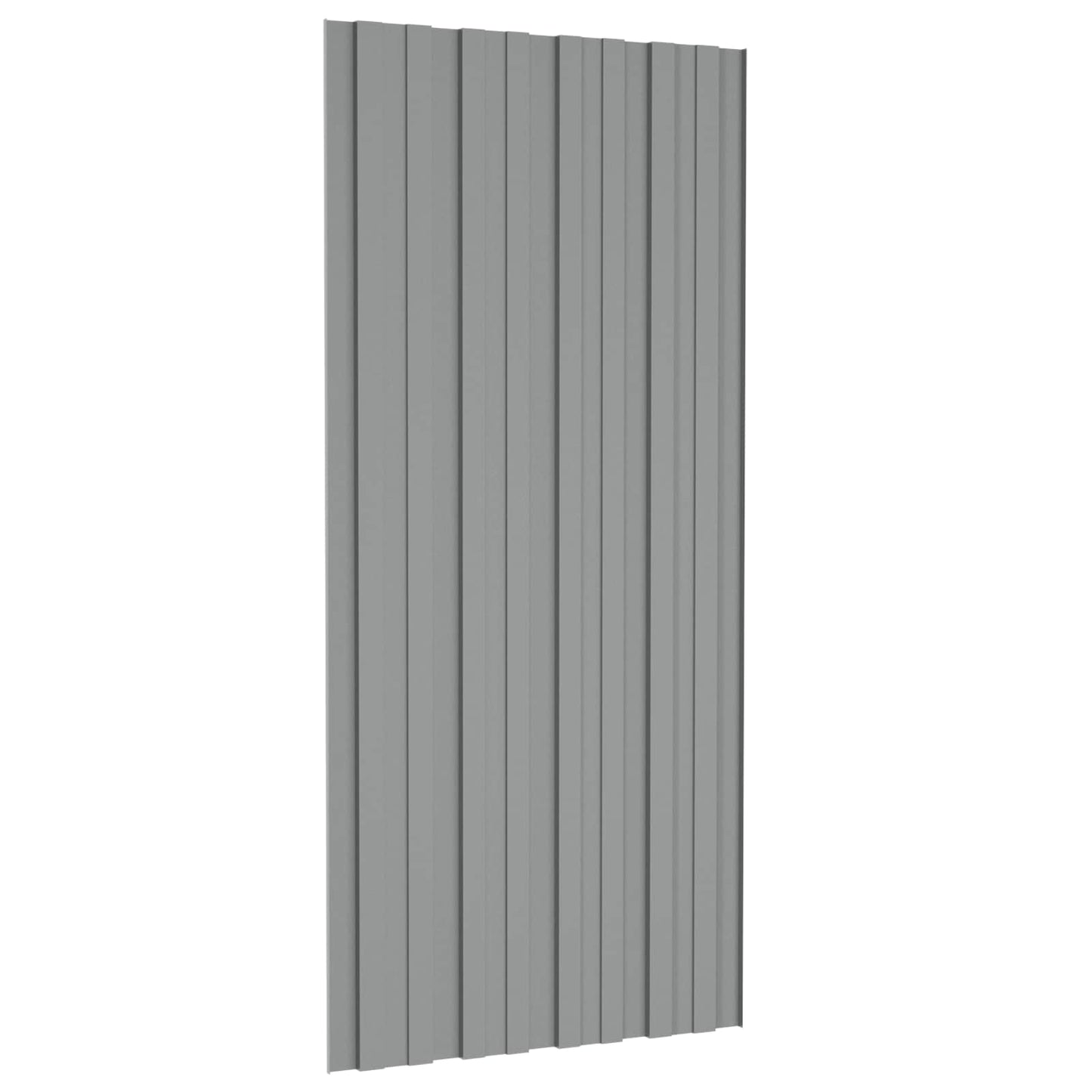 Roof Panel 12 pcs Grey 100 x 45 cm Galvanised steel