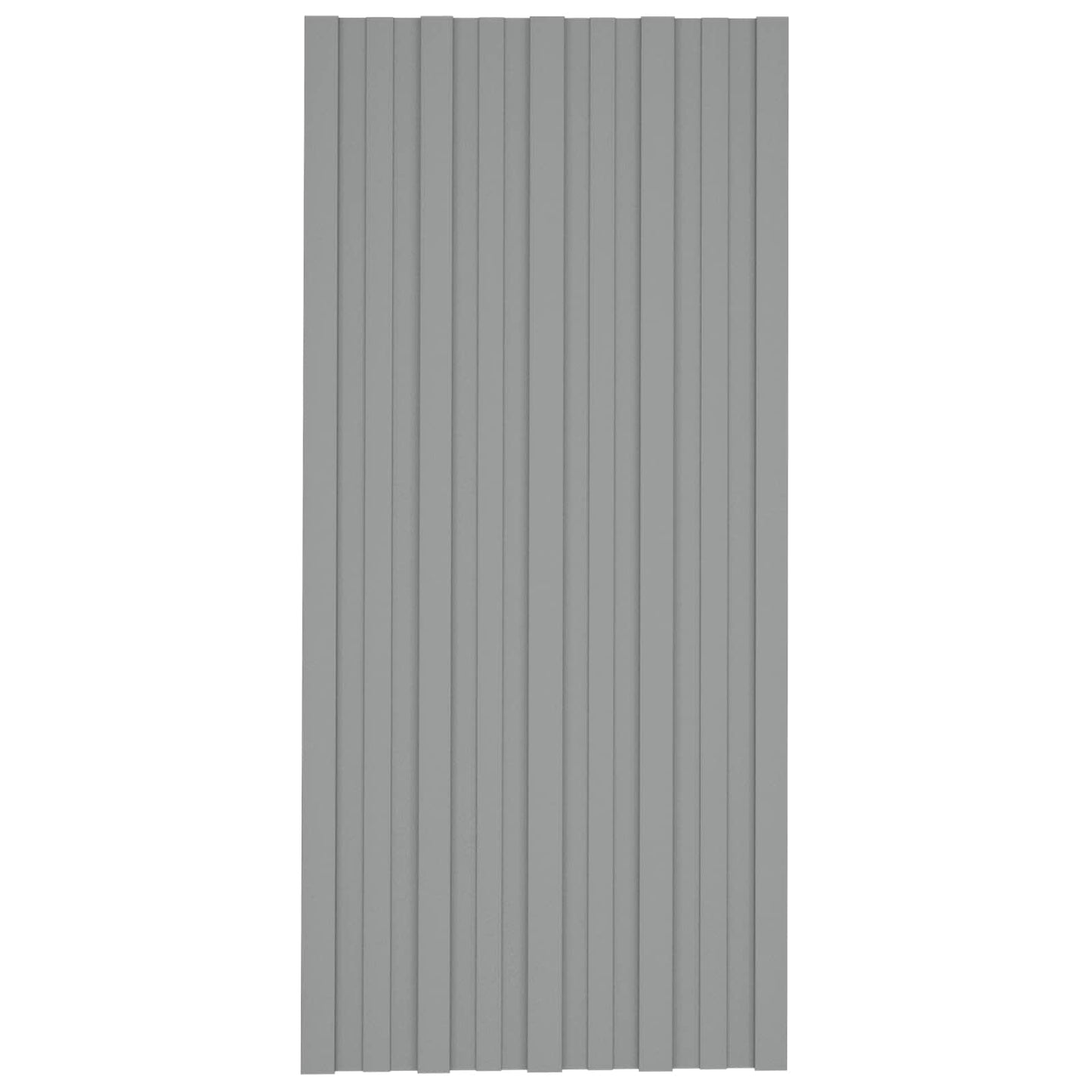 Roof Panel 12 pcs Grey 100 x 45 cm Galvanised steel