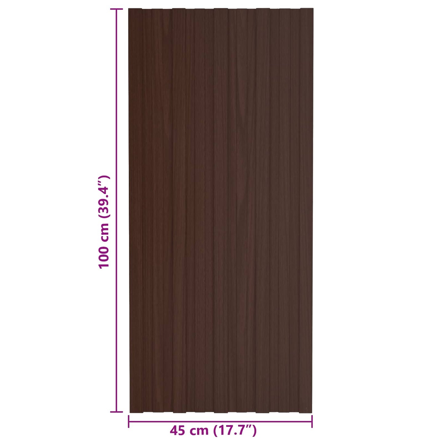 Roof Panel 12 pcs Brown 100 x 45 cm Galvanised steel