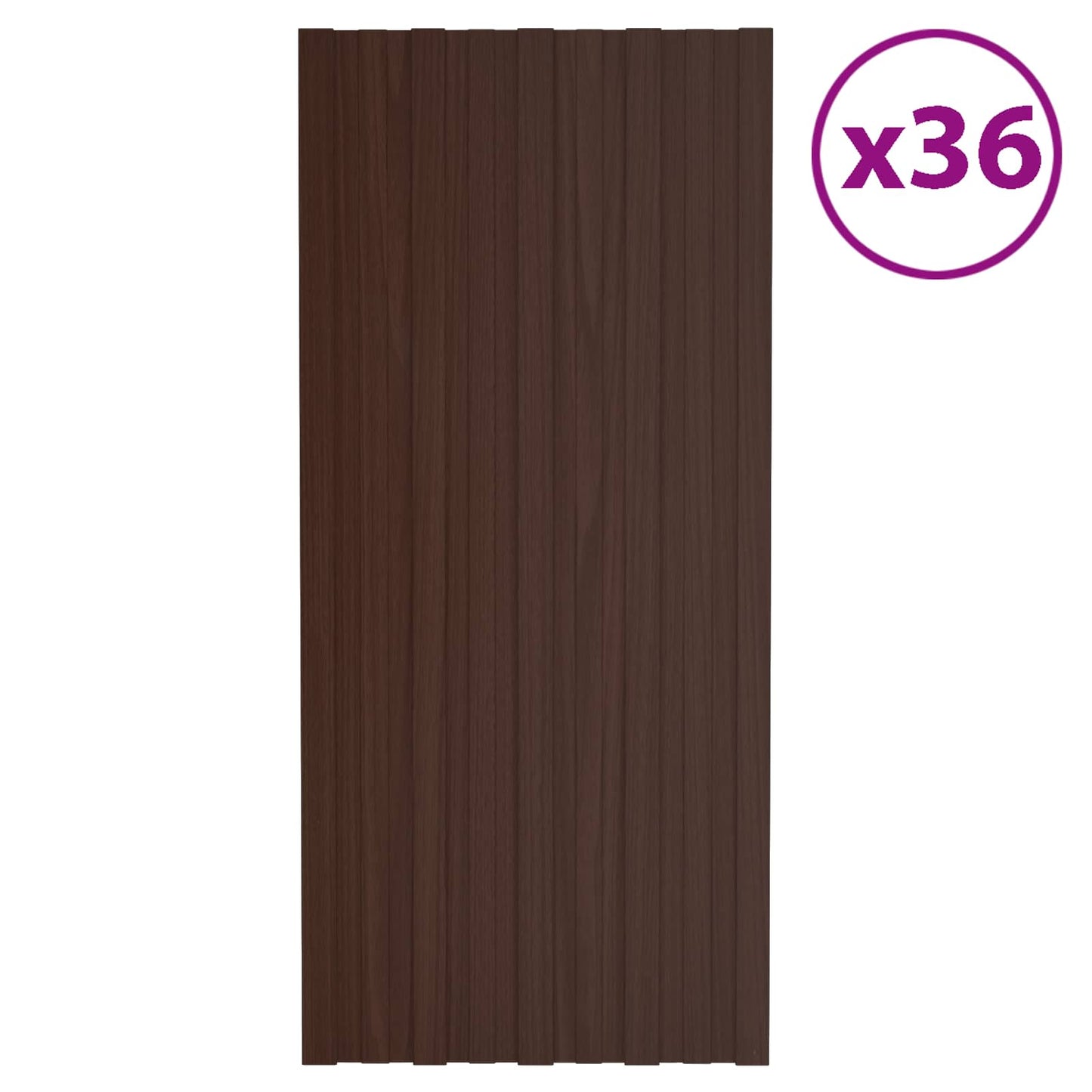Roof Panel 36 pcs Brown 100 x 45 cm Galvanised steel