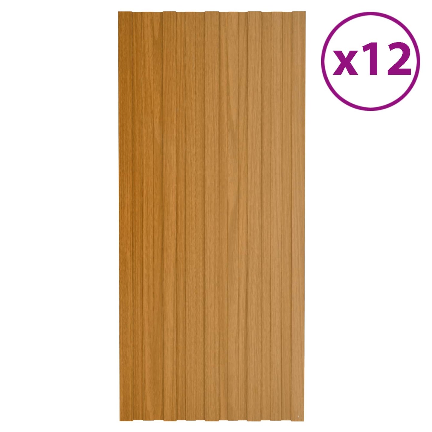 Roof Panel 12 pcs Natural 100 x 45 cm Galvanised steel