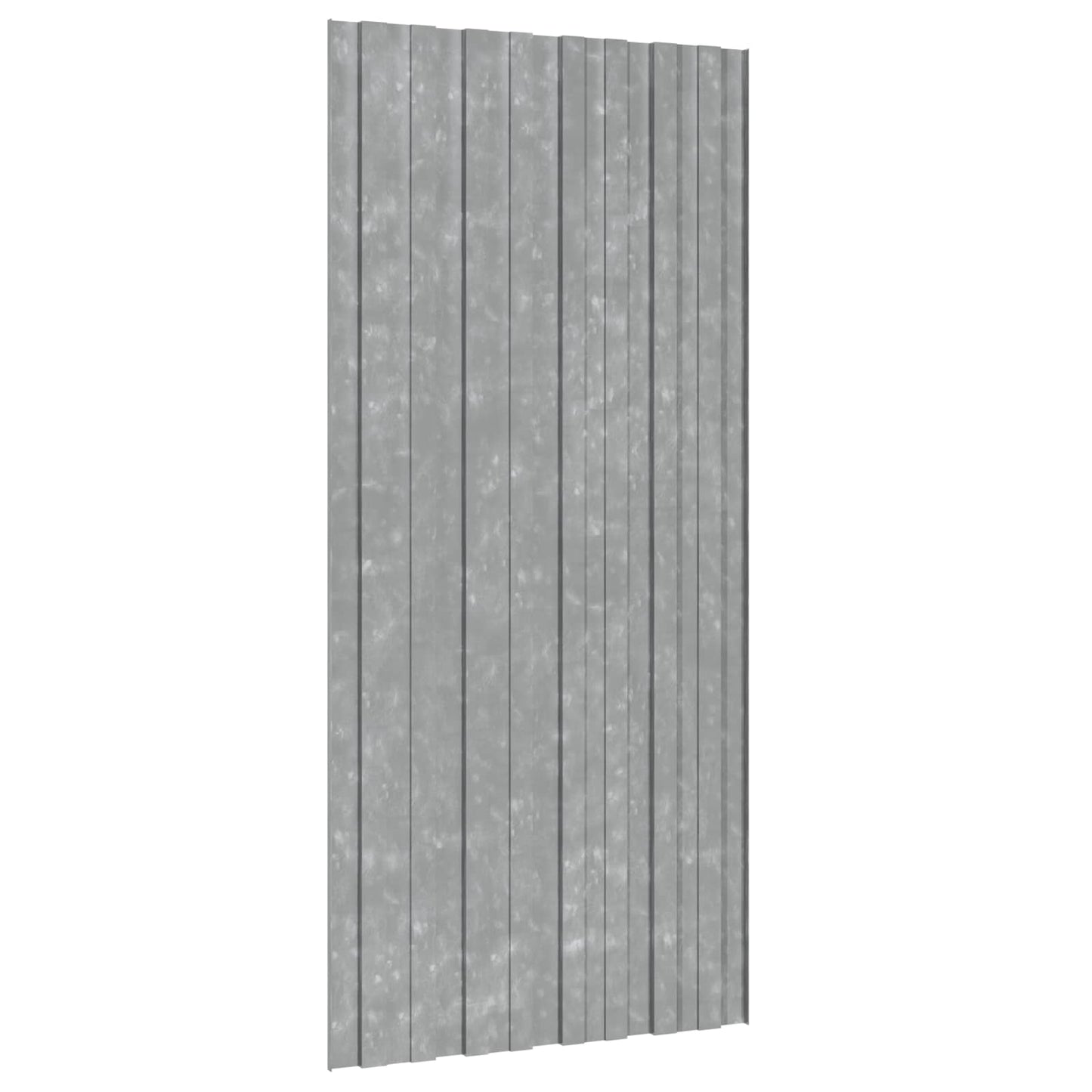 Roof Panel 12 pcs Silver 100 x 45 cm Galvanised steel