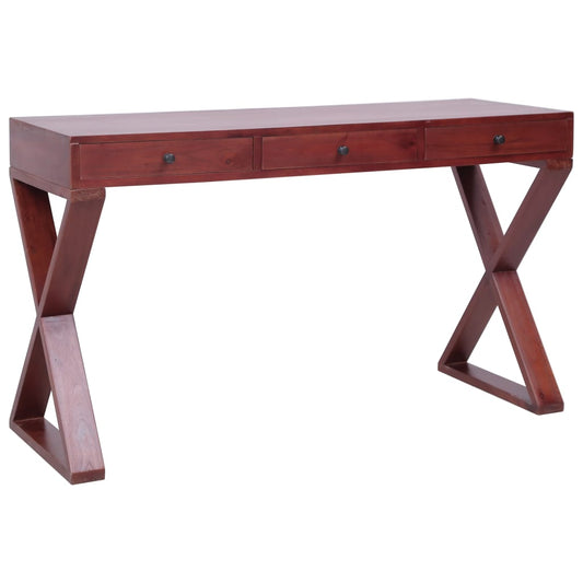 vidaXL Computer Desk Brown 115x47x77 cm Solid Mahogany Wood