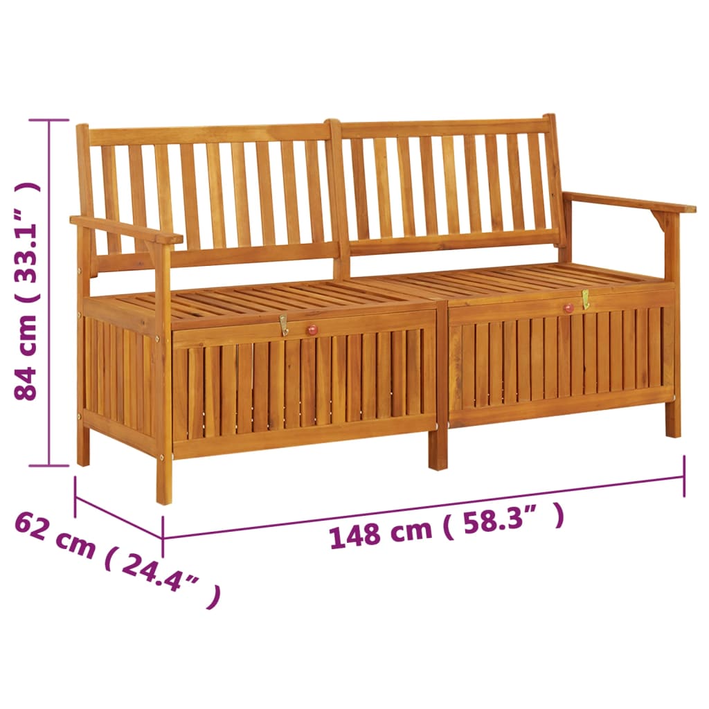 Bench | Natural wood | Solid acacia wood | 148 cm | Bench | Rectangular