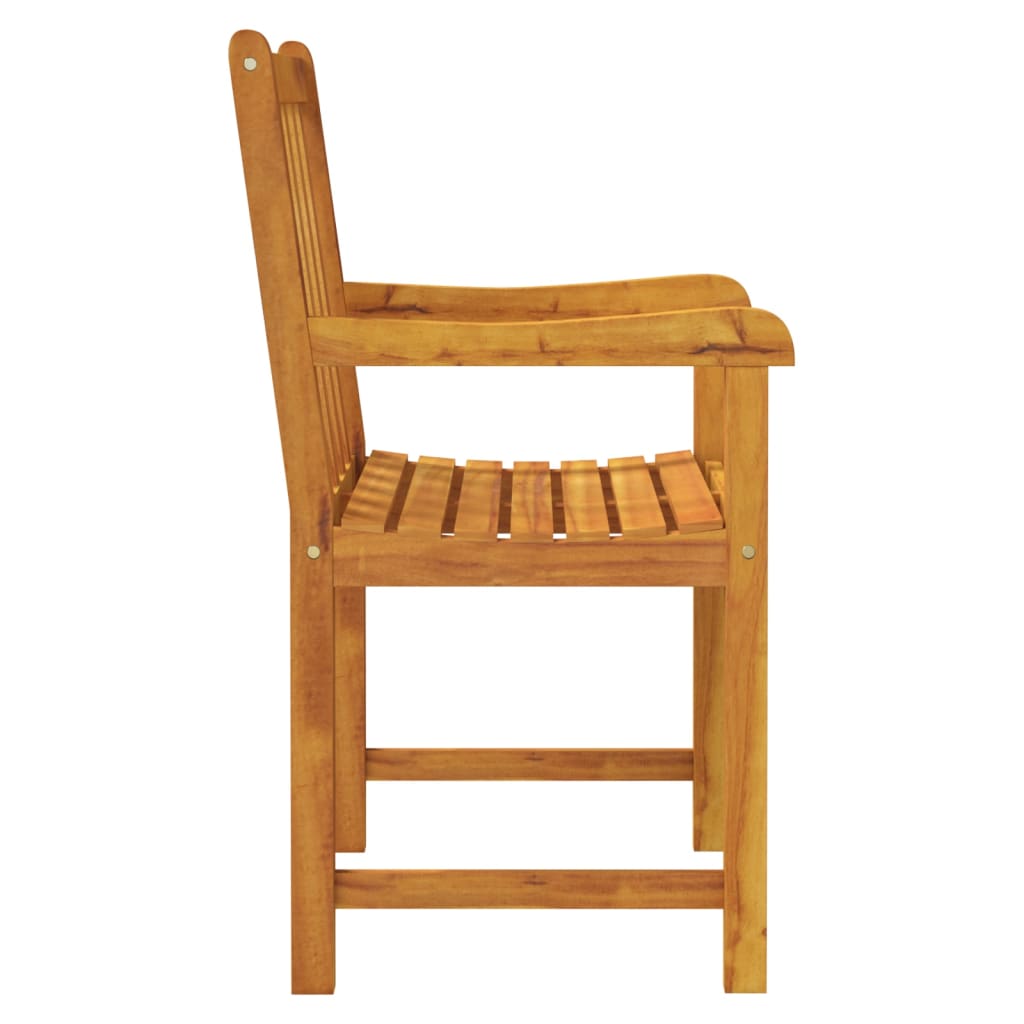 Garden chairs 2 pcs Natural Solid Acacia Wood