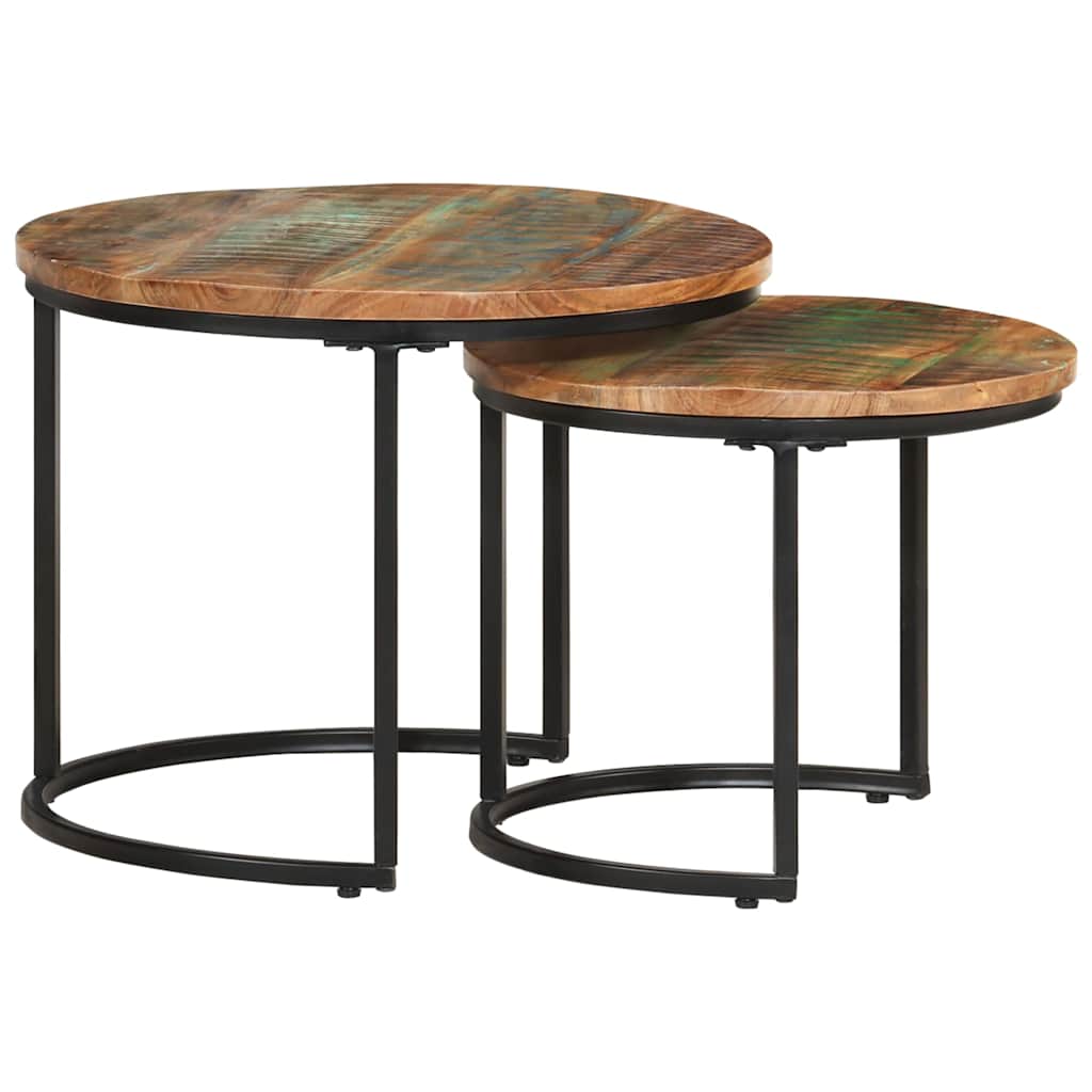 338000 vidaXL Nesting Tables 2 pcs Solid Reclaimed Wood