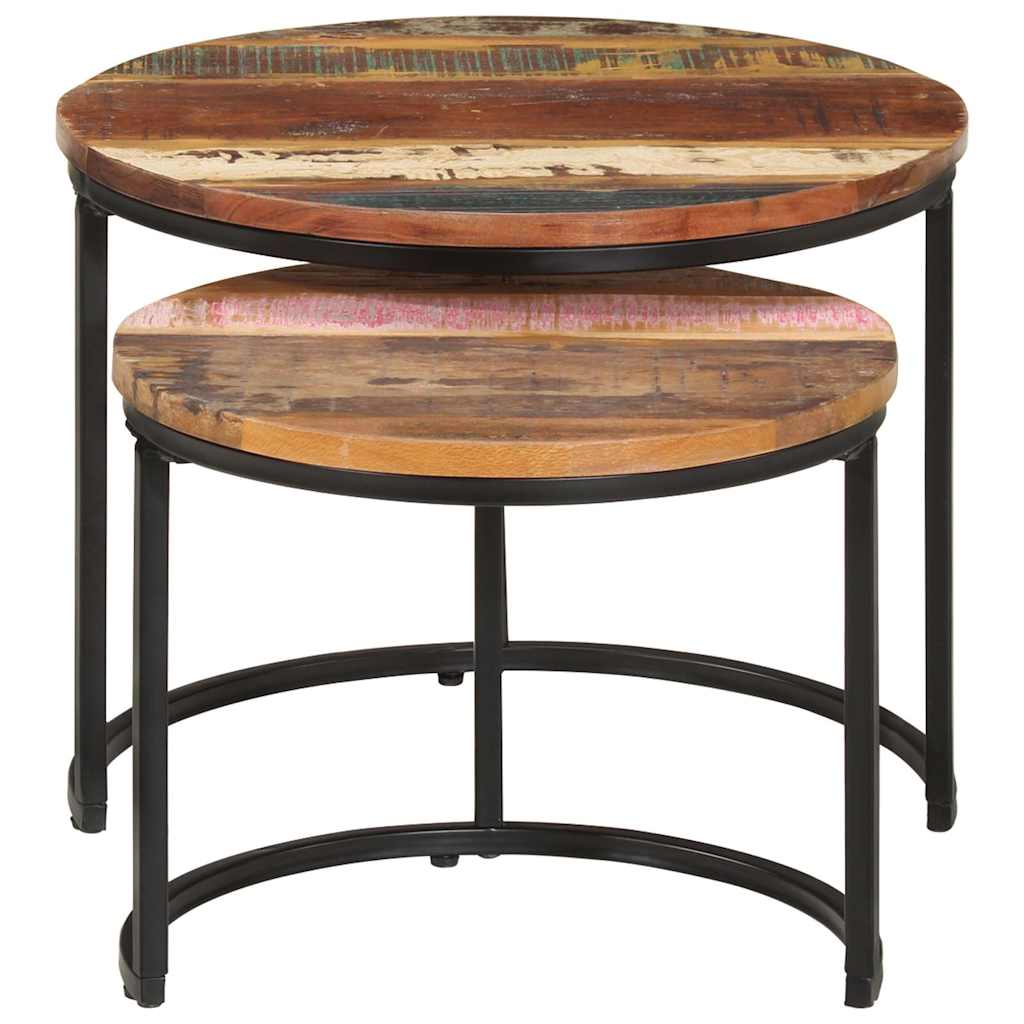 338000 vidaXL Nesting Tables 2 pcs Solid Reclaimed Wood