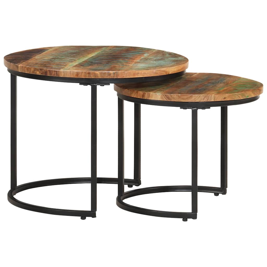 338000 vidaXL Nesting Tables 2 pcs Solid Reclaimed Wood