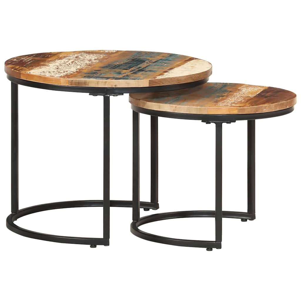 338000 vidaXL Nesting Tables 2 pcs Solid Reclaimed Wood