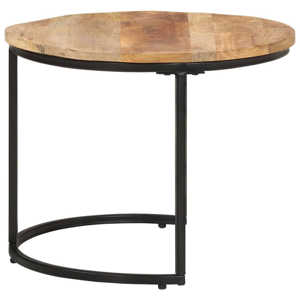 338002 vidaXL Nesting Tables 3 pcs Rough Mango Wood