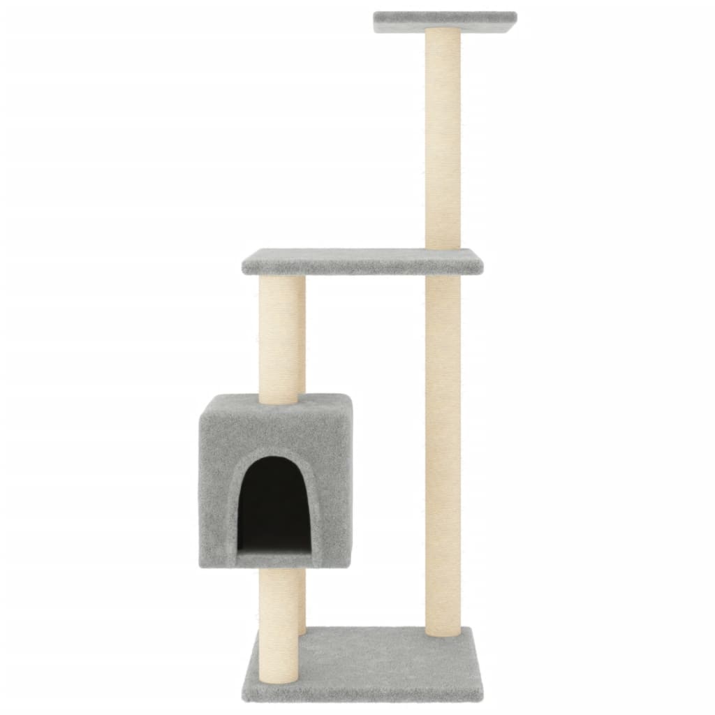 vidaXL Cat Tree with Sisal Scratching Posts Light Grey 104 cm