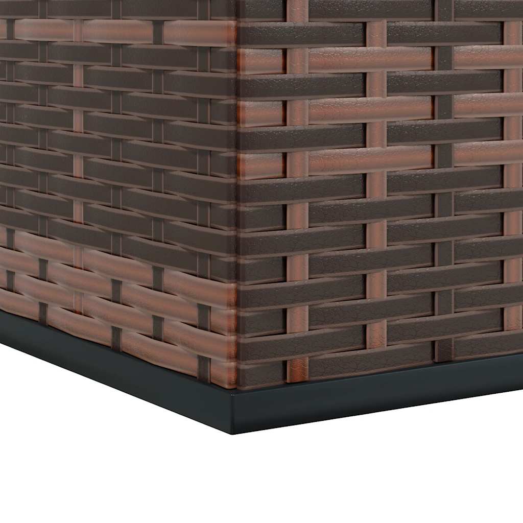 Garden Cushion Box PE Rattan 100x97.5x104 cm Brown