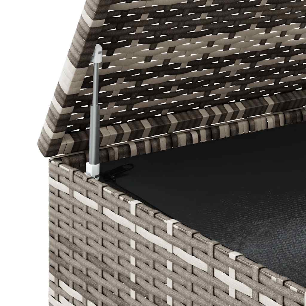 Garden Cushion Box PE Rattan 100x97.5x104 cm Grey