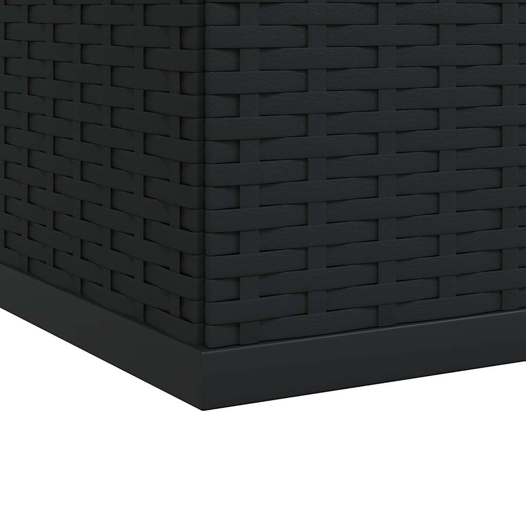 Garden Cushion Box PE Rattan 145x100x103 cm Black