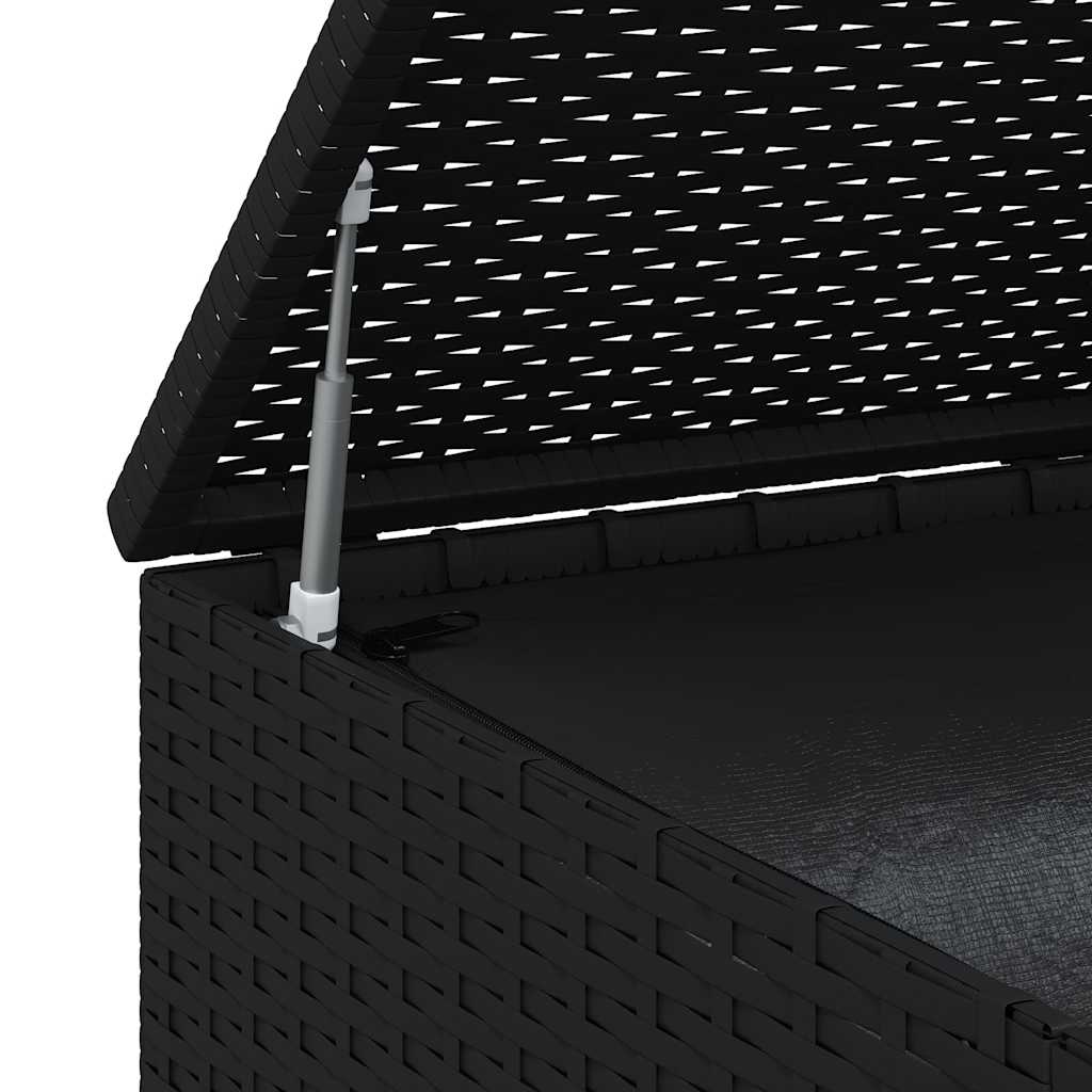 Garden Cushion Box PE Rattan 145x100x103 cm Black