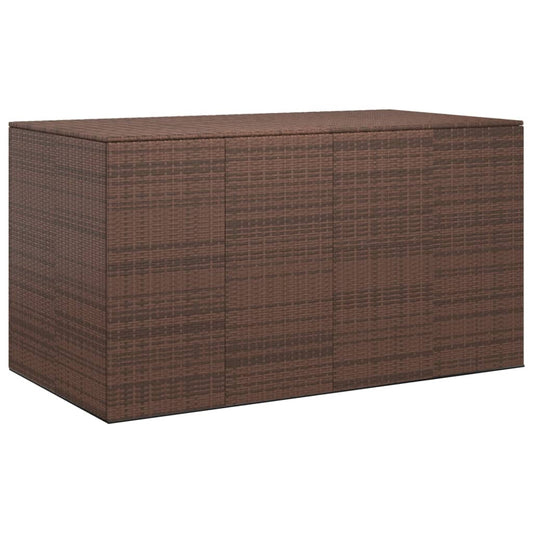 vidaXL Garden Cushion Box PE Rattan 194x100x103 cm Brown