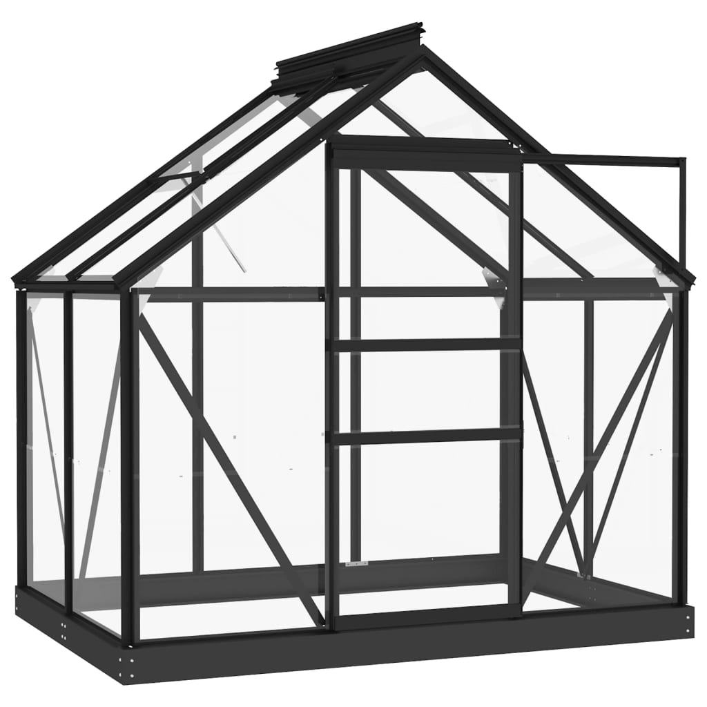 vidaXL Glass Greenhouse Anthracite 155x103x191 cm Aluminium