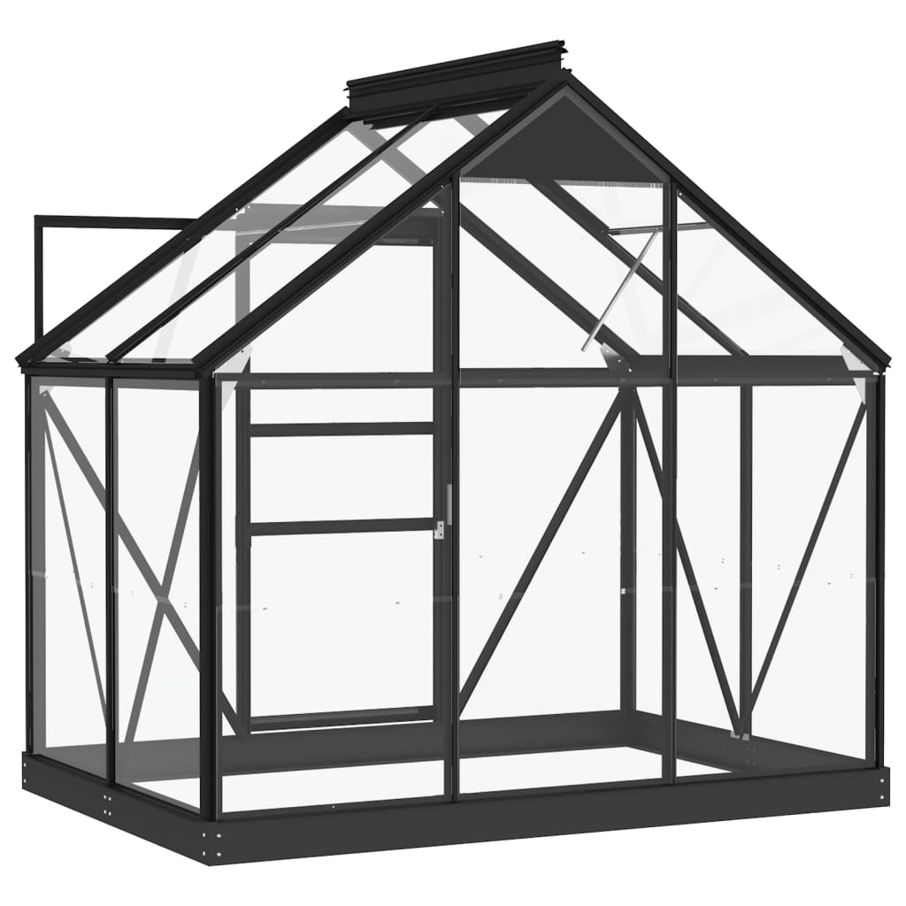 vidaXL Glass Greenhouse Anthracite 155x103x191 cm Aluminium