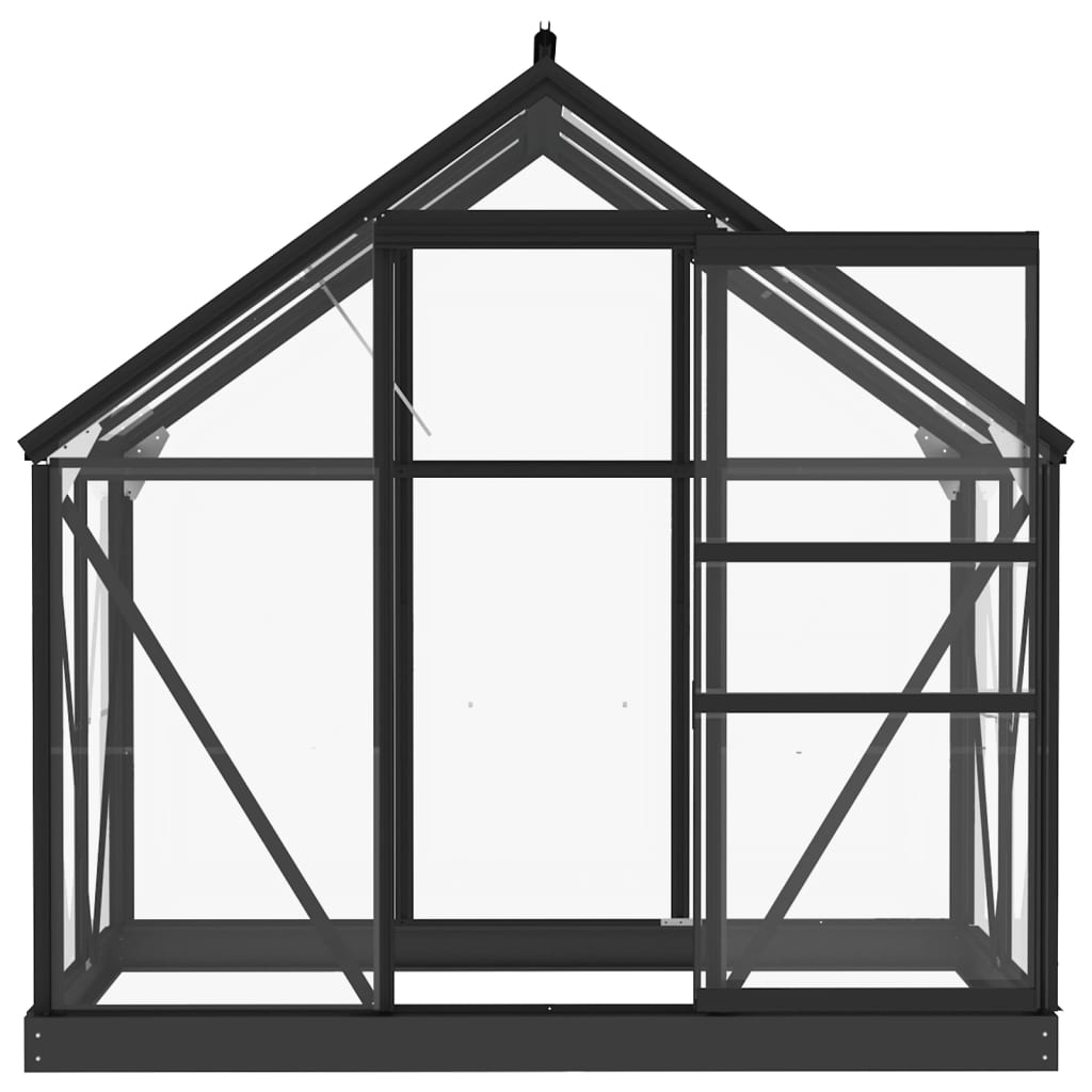 vidaXL Glass Greenhouse Anthracite 155x103x191 cm Aluminium