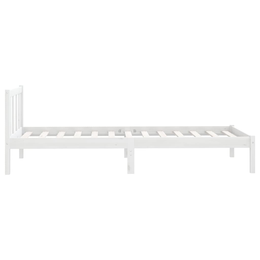 810073 vidaXL Bed Frame without Mattress White Solid Wood 100x200 cm