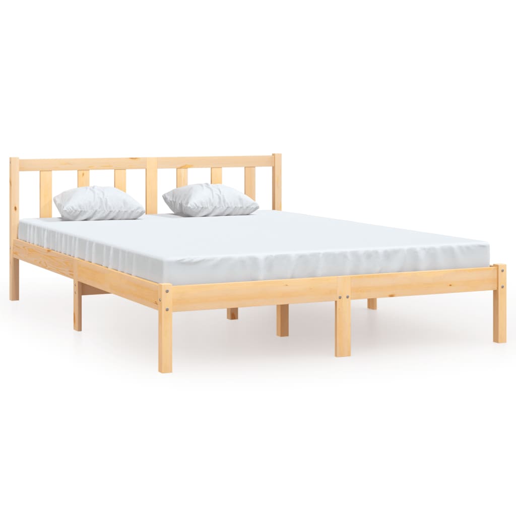 810077 vidaXL Bed Frame without Mattress Solid Wood 120x200 cm