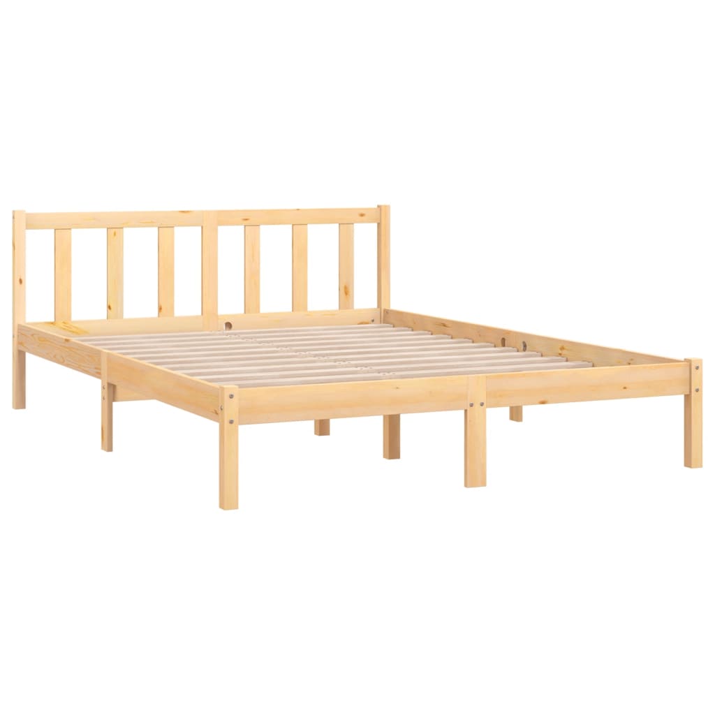 810077 vidaXL Bed Frame without Mattress Solid Wood 120x200 cm