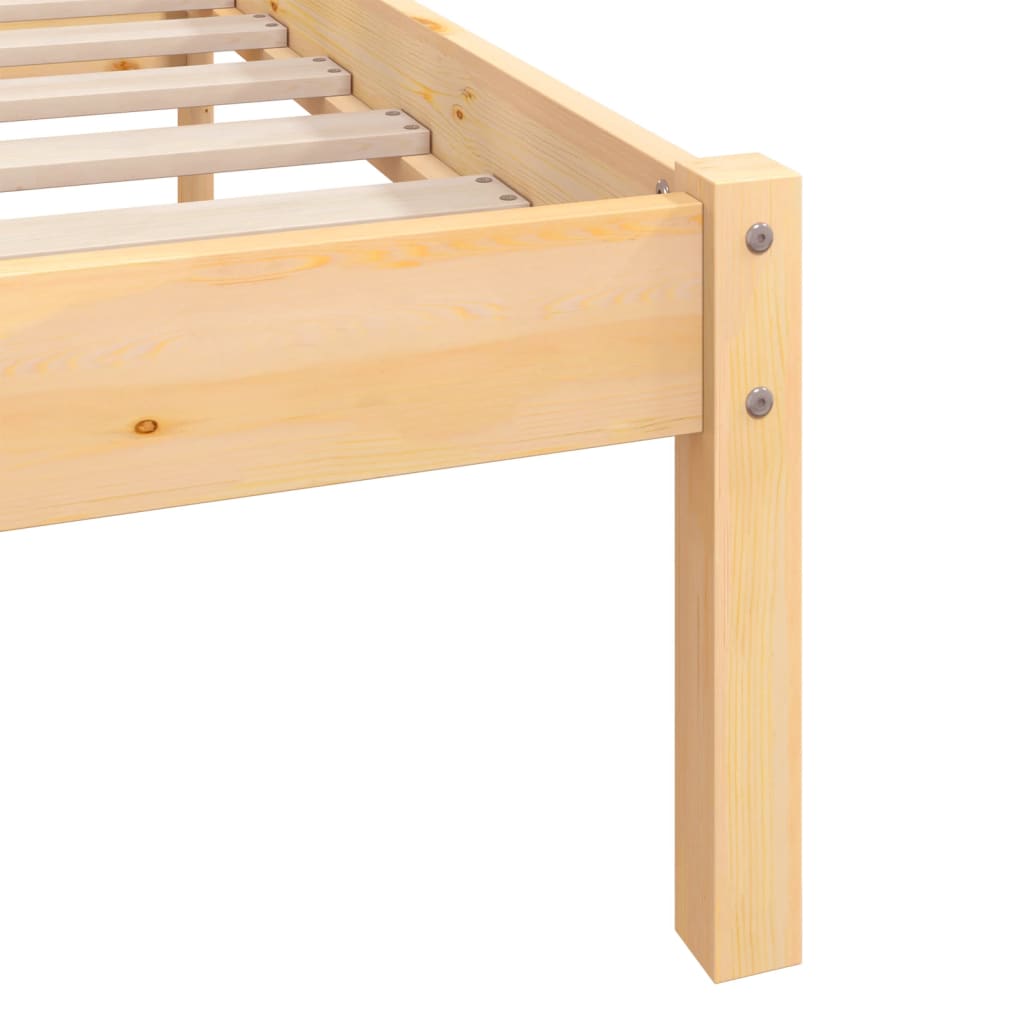 810077 vidaXL Bed Frame without Mattress Solid Wood 120x200 cm