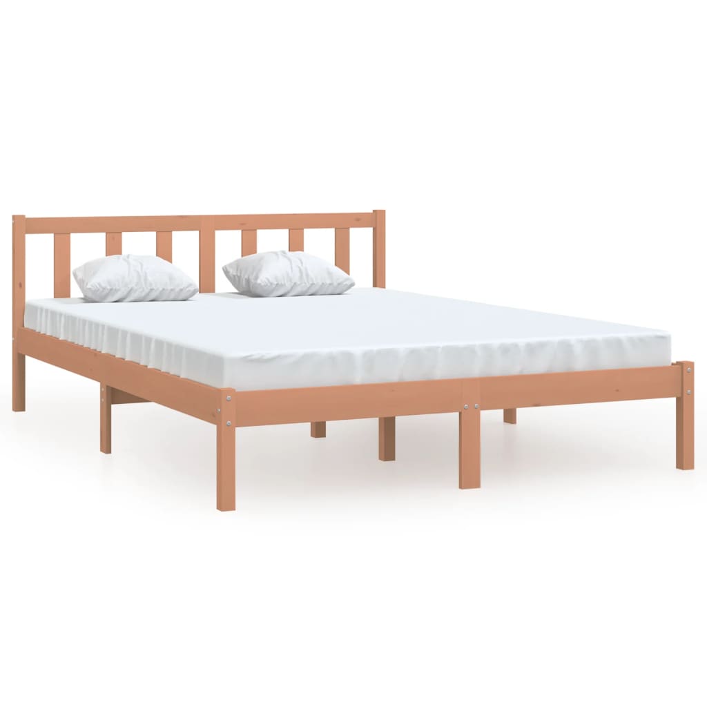 810080 vidaXL Bed Frame without Mattress Honey Brown Solid Wood 120x200 cm