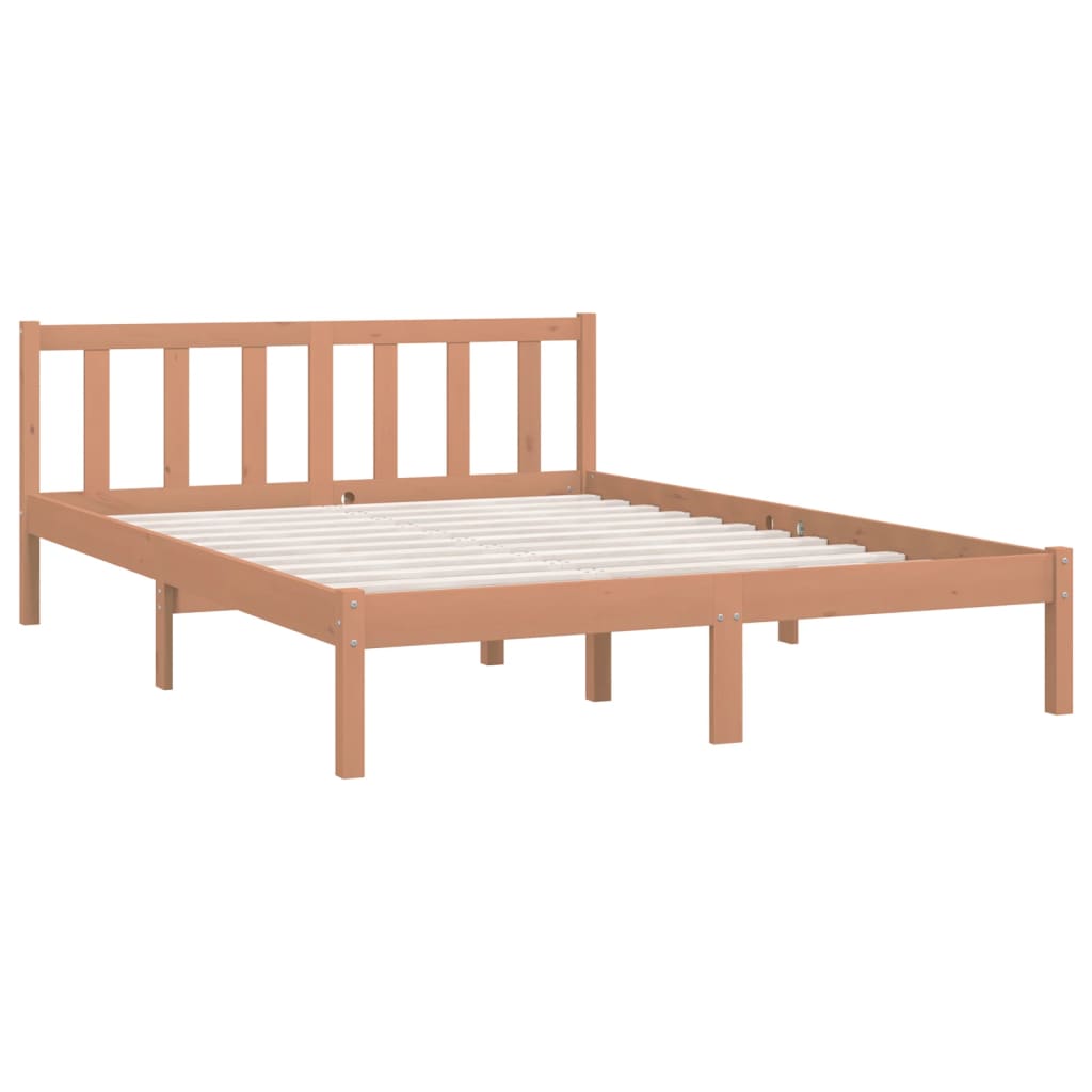 810080 vidaXL Bed Frame without Mattress Honey Brown Solid Wood 120x200 cm