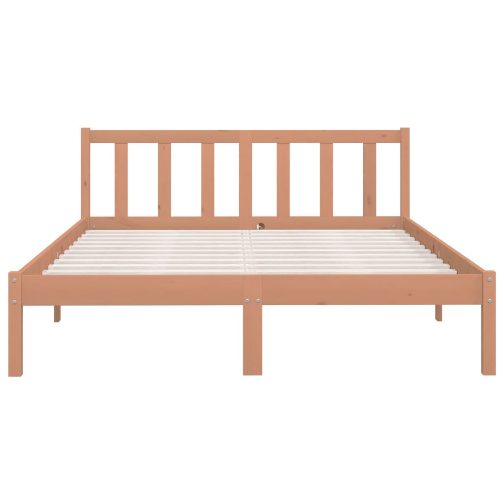 810080 vidaXL Bed Frame without Mattress Honey Brown Solid Wood 120x200 cm