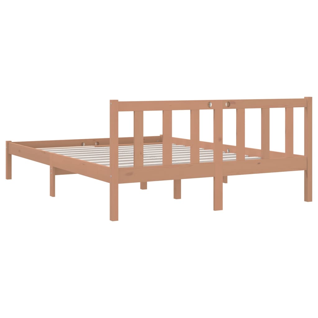 810080 vidaXL Bed Frame without Mattress Honey Brown Solid Wood 120x200 cm