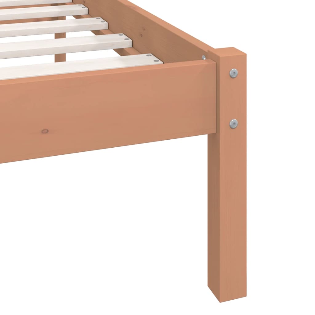 810080 vidaXL Bed Frame without Mattress Honey Brown Solid Wood 120x200 cm