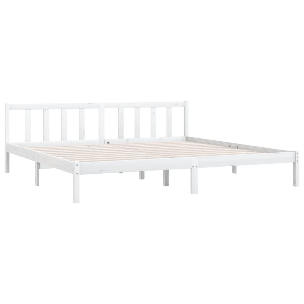 810103 vidaXL Bed Frame without Mattress White Solid Wood 200x200 cm