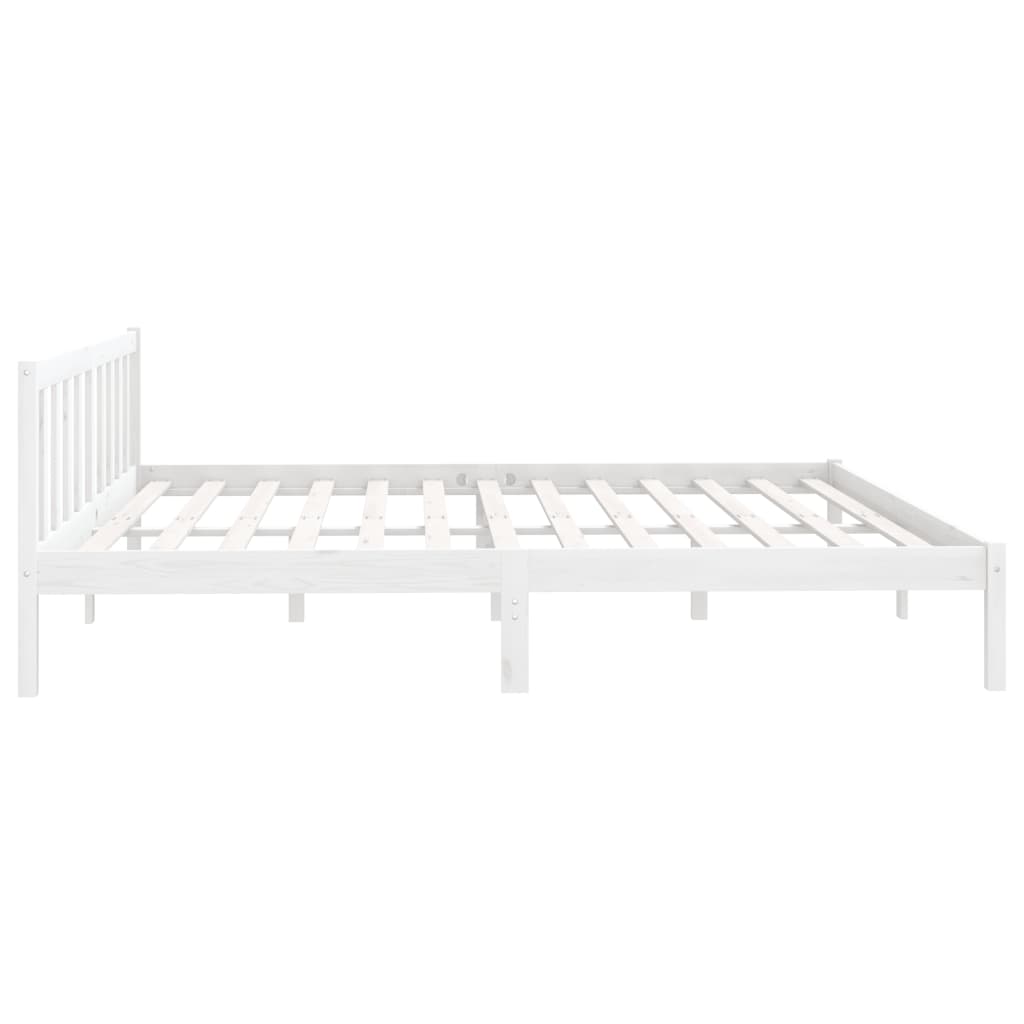 810103 vidaXL Bed Frame without Mattress White Solid Wood 200x200 cm