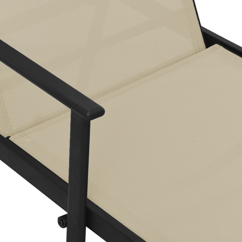 Sun Lounger | Cream | Steel, Textilene | 191 x 61 x 97.5 cm