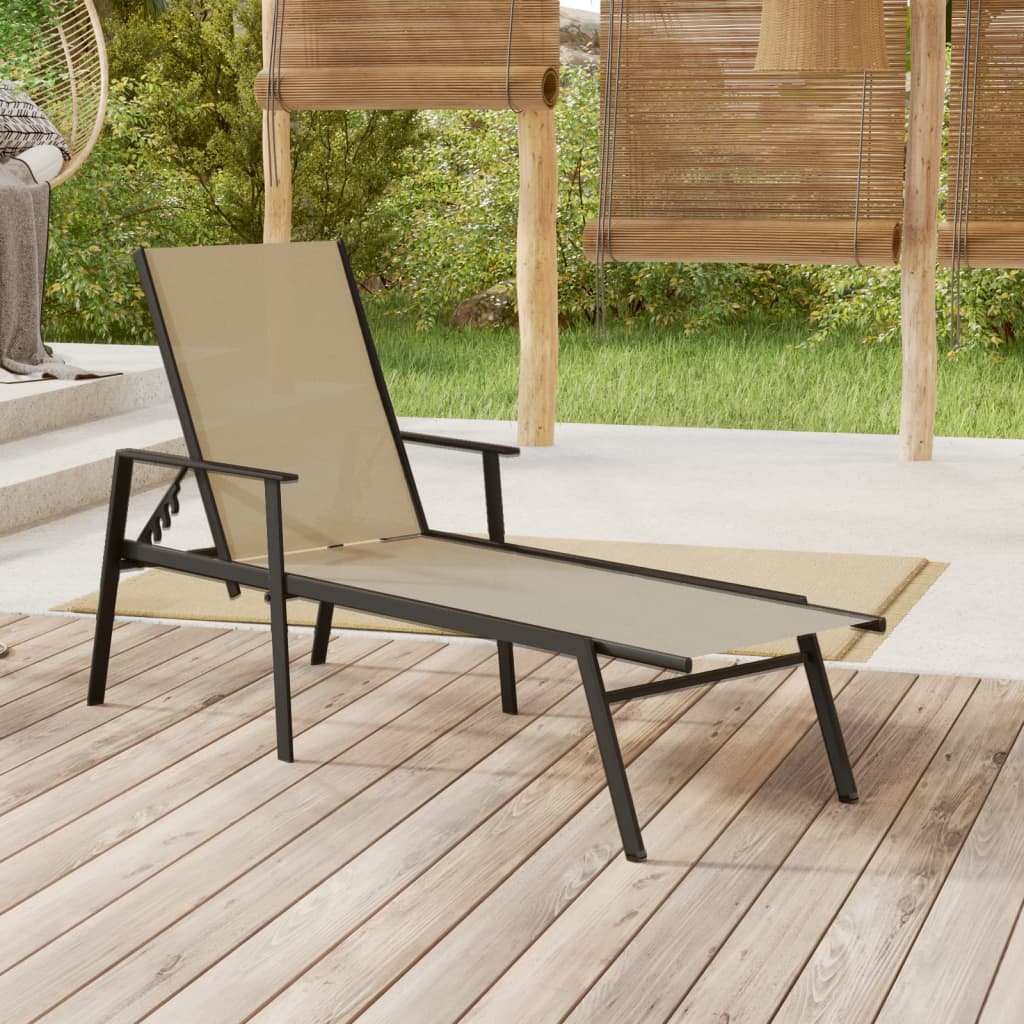 Sun Lounger | Cream | Steel, Textilene | 191 x 61 x 97.5 cm