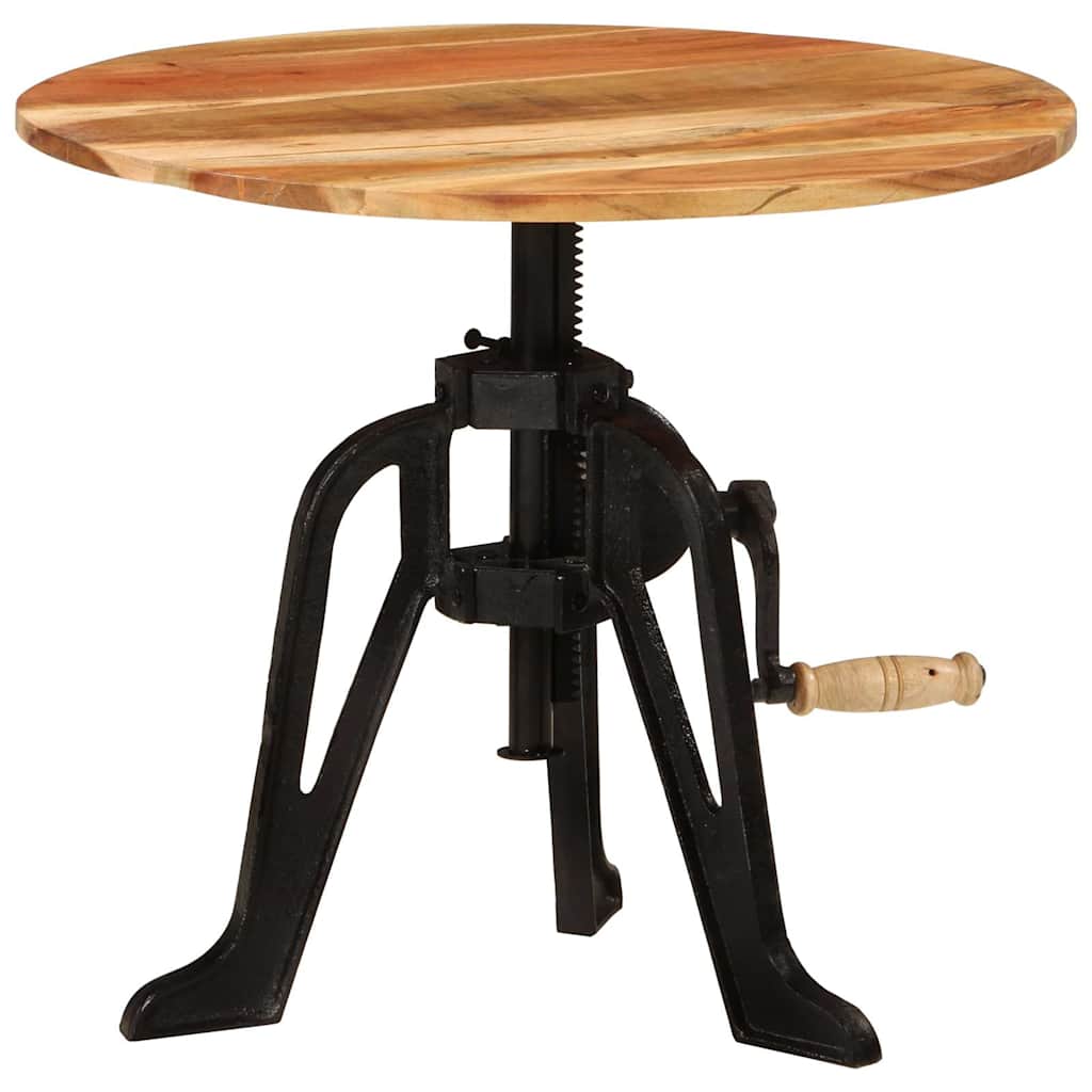 Side Table 60x cm Solid Wood Acacia and Cast Iron