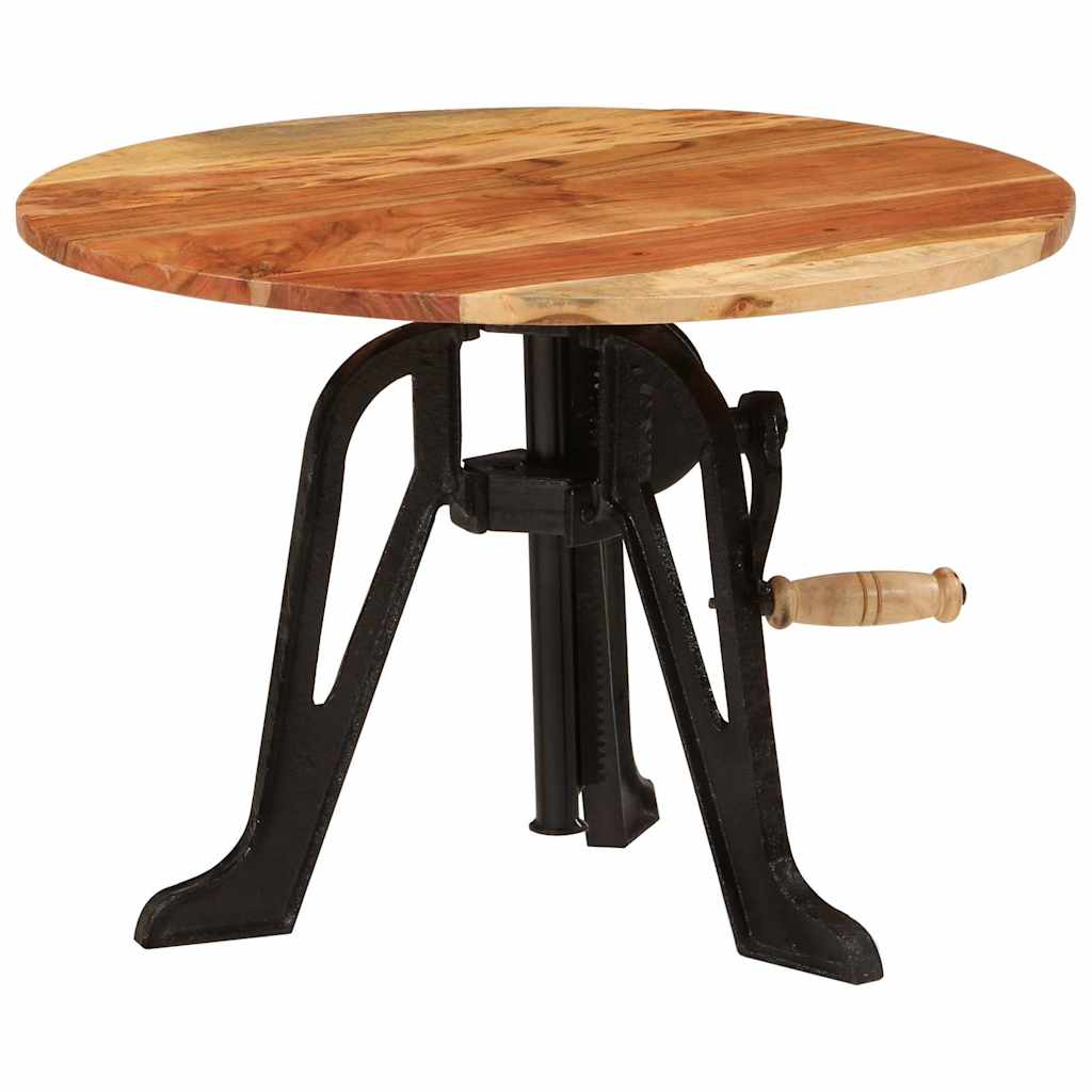 Side Table 60x cm Solid Wood Acacia and Cast Iron