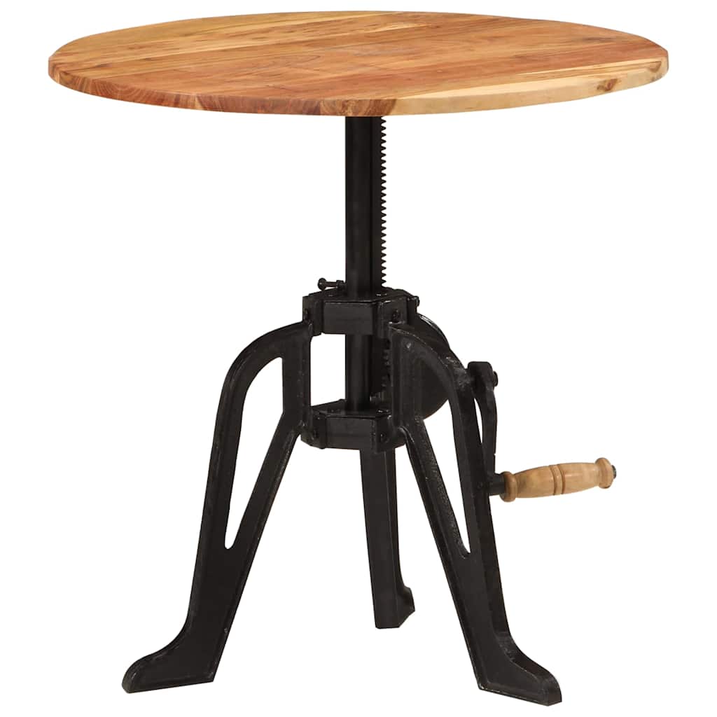 Side Table 60x cm Solid Wood Acacia and Cast Iron