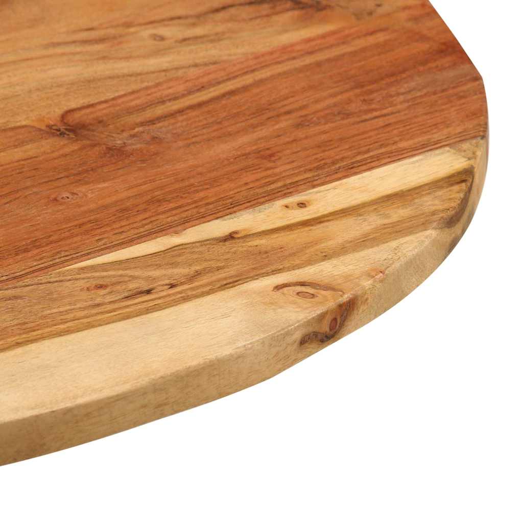 Side Table 60x cm Solid Wood Acacia and Cast Iron