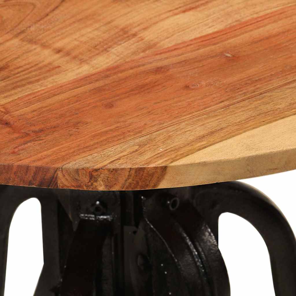 Side Table 60x cm Solid Wood Acacia and Cast Iron