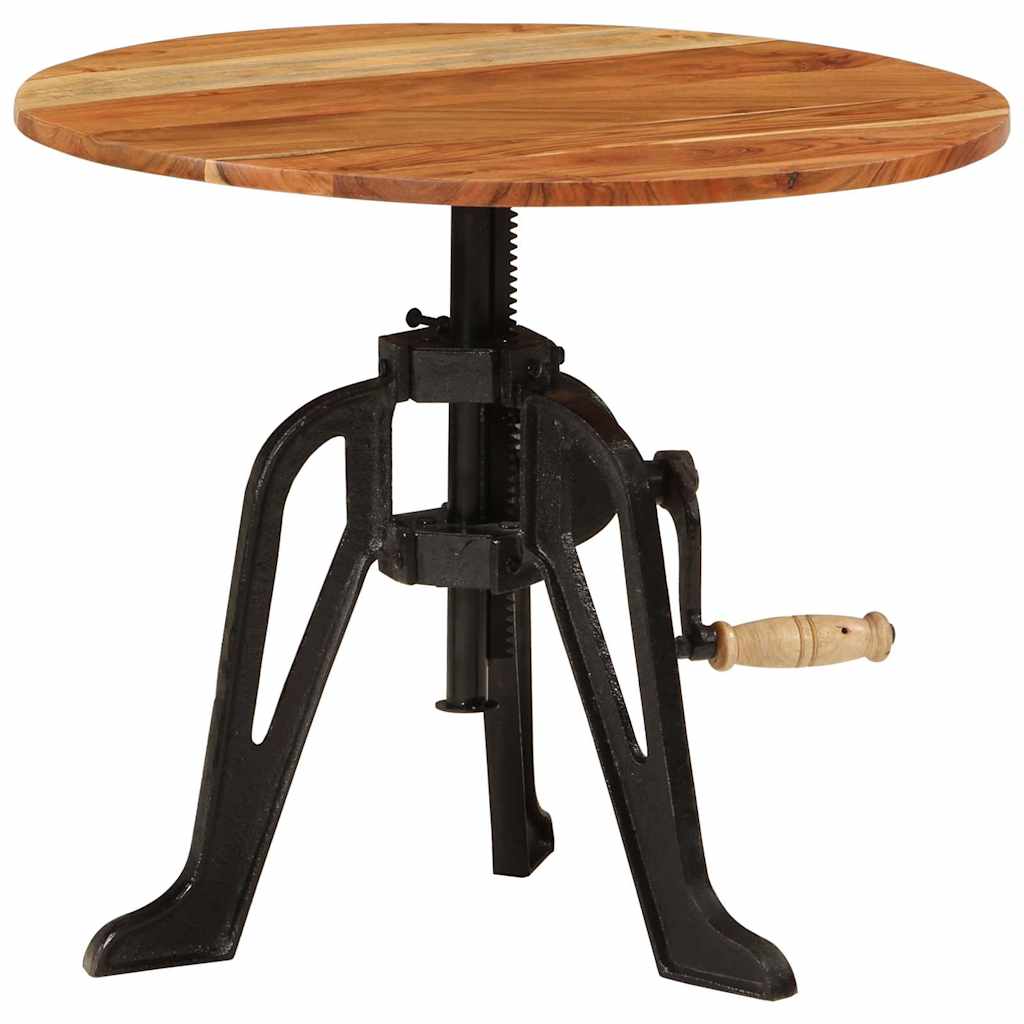 Side Table 60x cm Solid Wood Acacia and Cast Iron