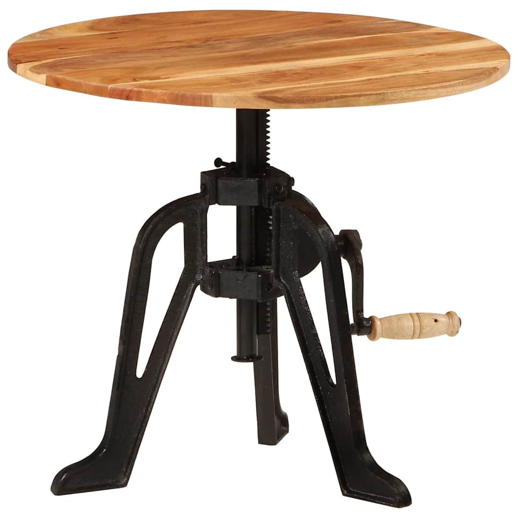 Side Table 60x cm Solid Wood Acacia and Cast Iron